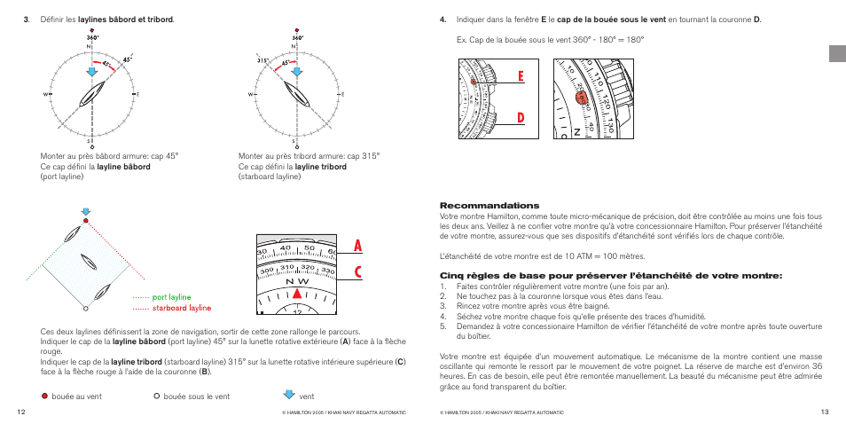 Hamilton Watch Khaki Navy Regatta Automatic User Manual | Page 9 / 47