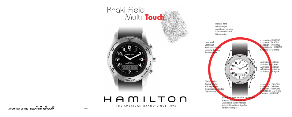 Hamilton Watch Khaki Field Multi-Touch User Manual | 58 pages