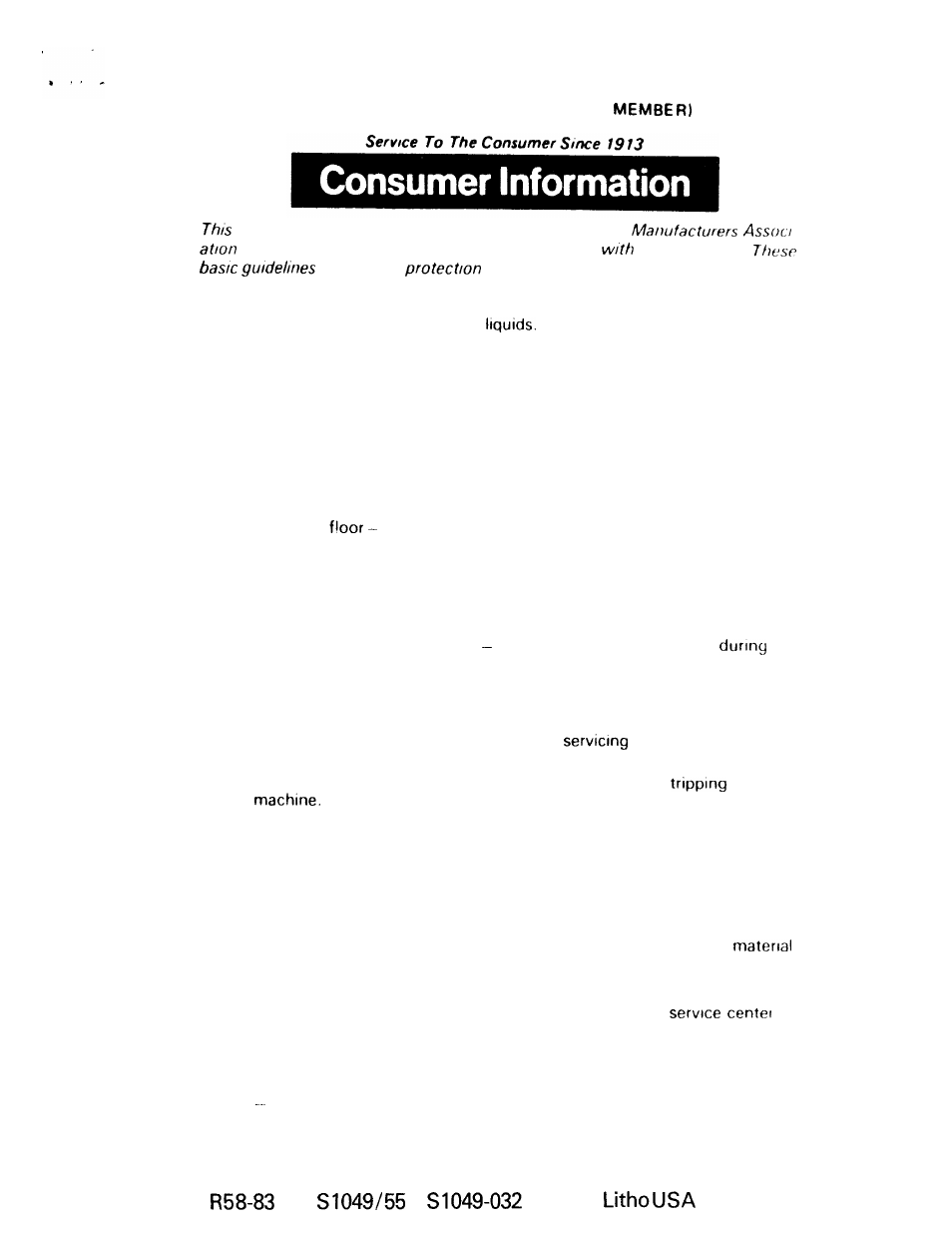 Vcma | Hoover S1055 User Manual | Page 15 / 15