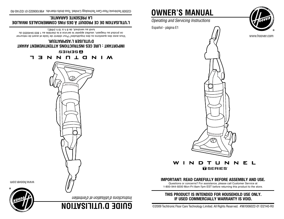 Hoover WindTunnel UH70200 User Manual | 45 pages