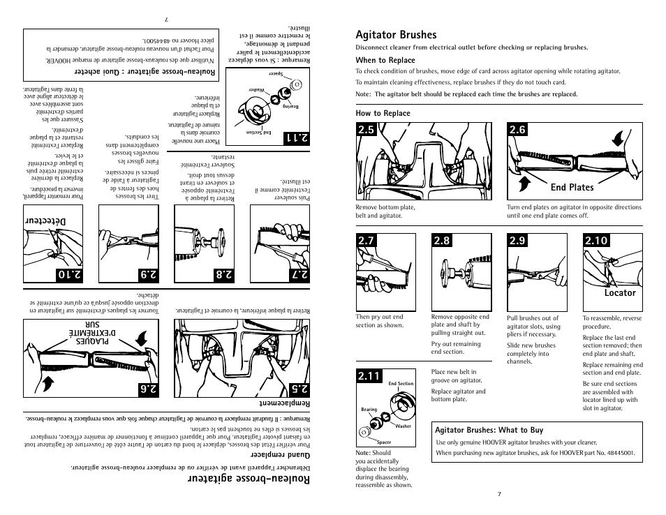 Détecteur, End plates locator | Hoover C1631 User Manual | Page 7 / 12
