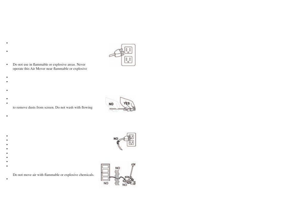 0 safe operating conditions | Hoover Fan User Manual | Page 2 / 4