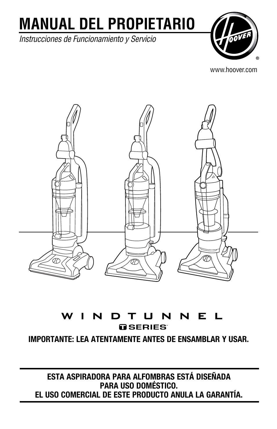Manual del propietario | Hoover Vacuum Cleaner User Manual | Page 17 / 48
