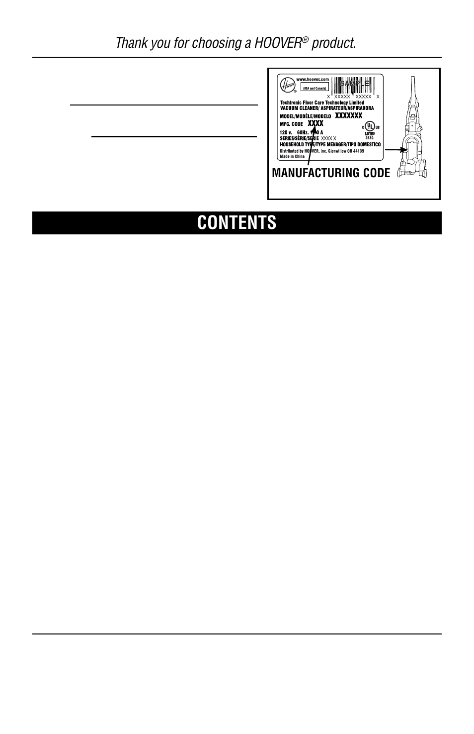 Hoover Vacuum Cleaner User Manual | Page 2 / 48