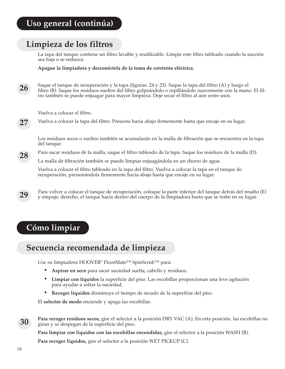 Hoover FloorMate User Manual | Page 26 / 44