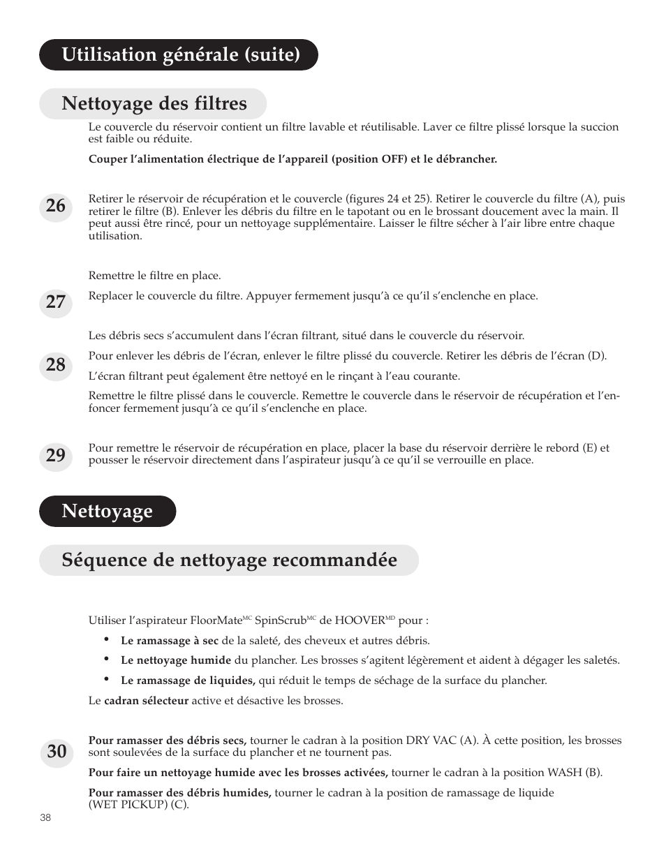 Hoover FloorMate User Manual | Page 38 / 44