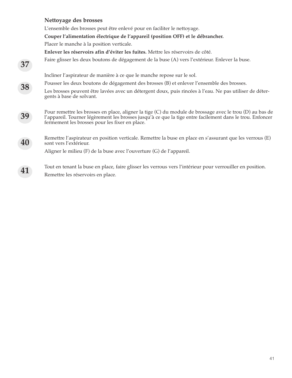 Hoover FloorMate User Manual | Page 41 / 44