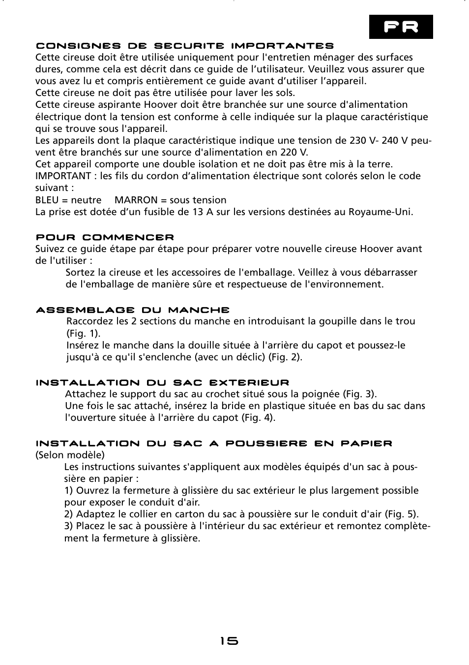 Hoover hard floor polisher User Manual | Page 15 / 56