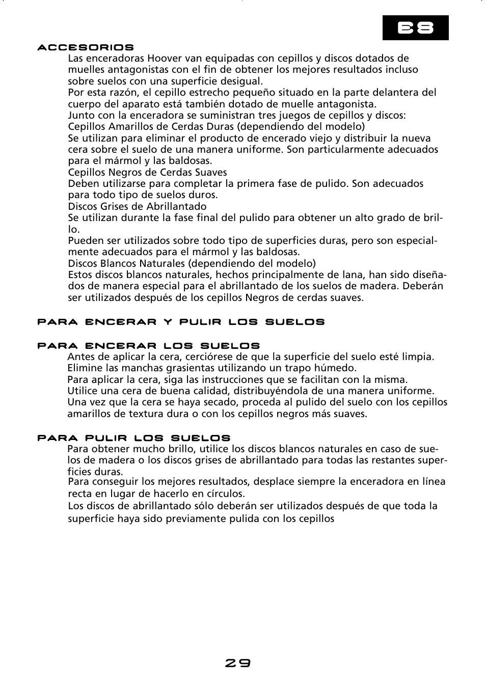 Hoover hard floor polisher User Manual | Page 29 / 56