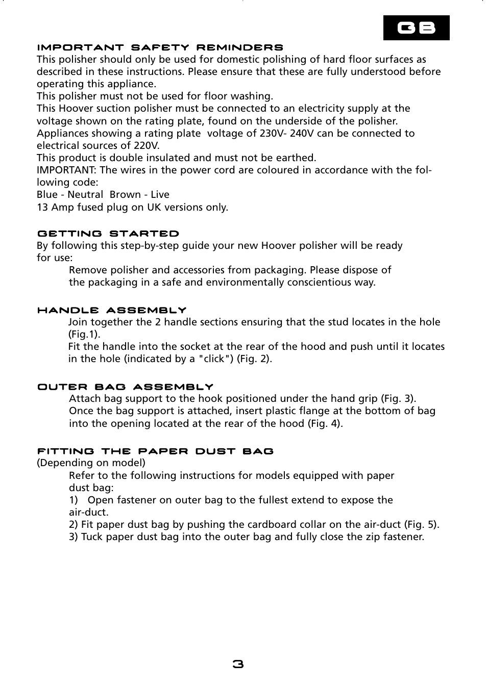 Hoover hard floor polisher User Manual | Page 3 / 56