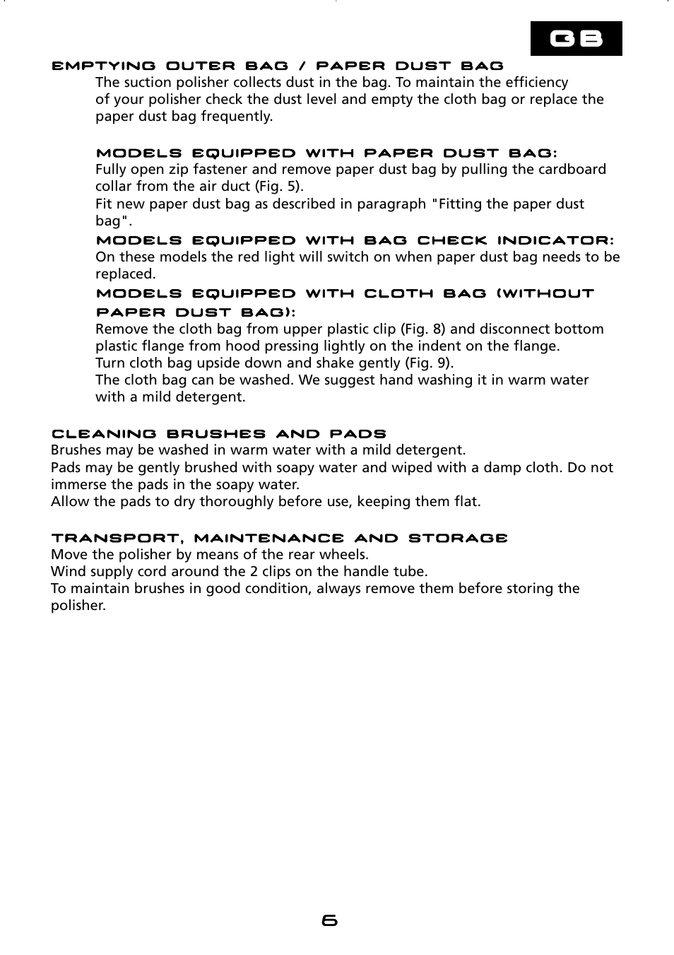 Hoover hard floor polisher User Manual | Page 6 / 56