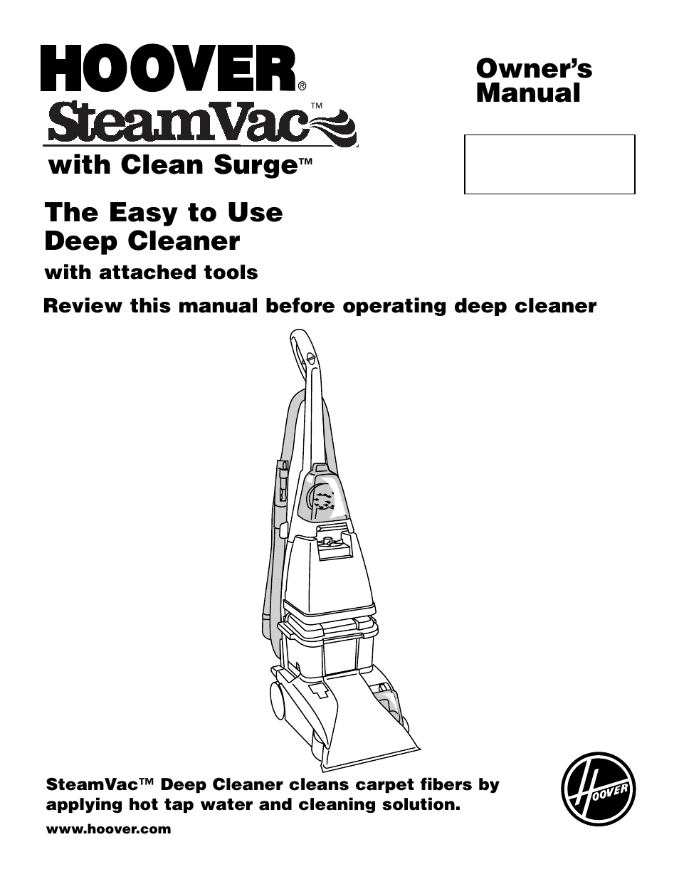 Hoover SteamVac F5903-900 User Manual | 40 pages