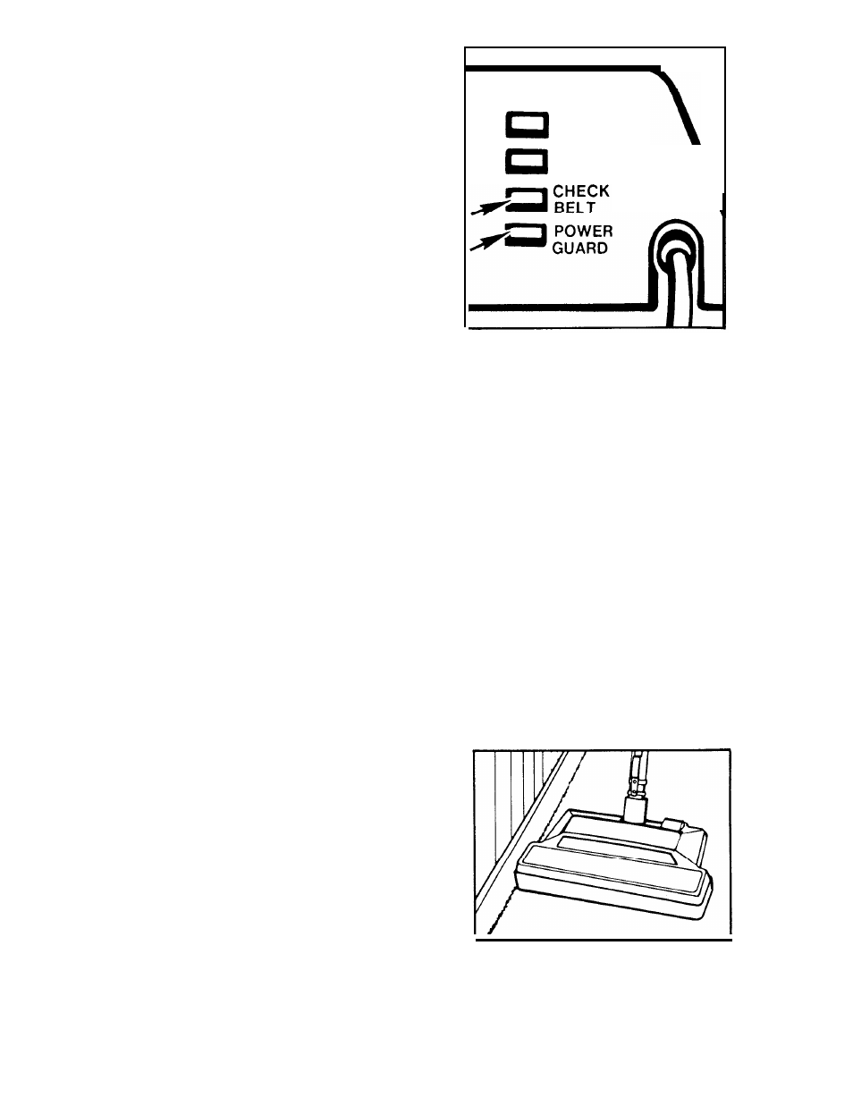 Check belt” light, Power guard” feature, Brushed edge cleaning | Hoover S3239 User Manual | Page 10 / 25