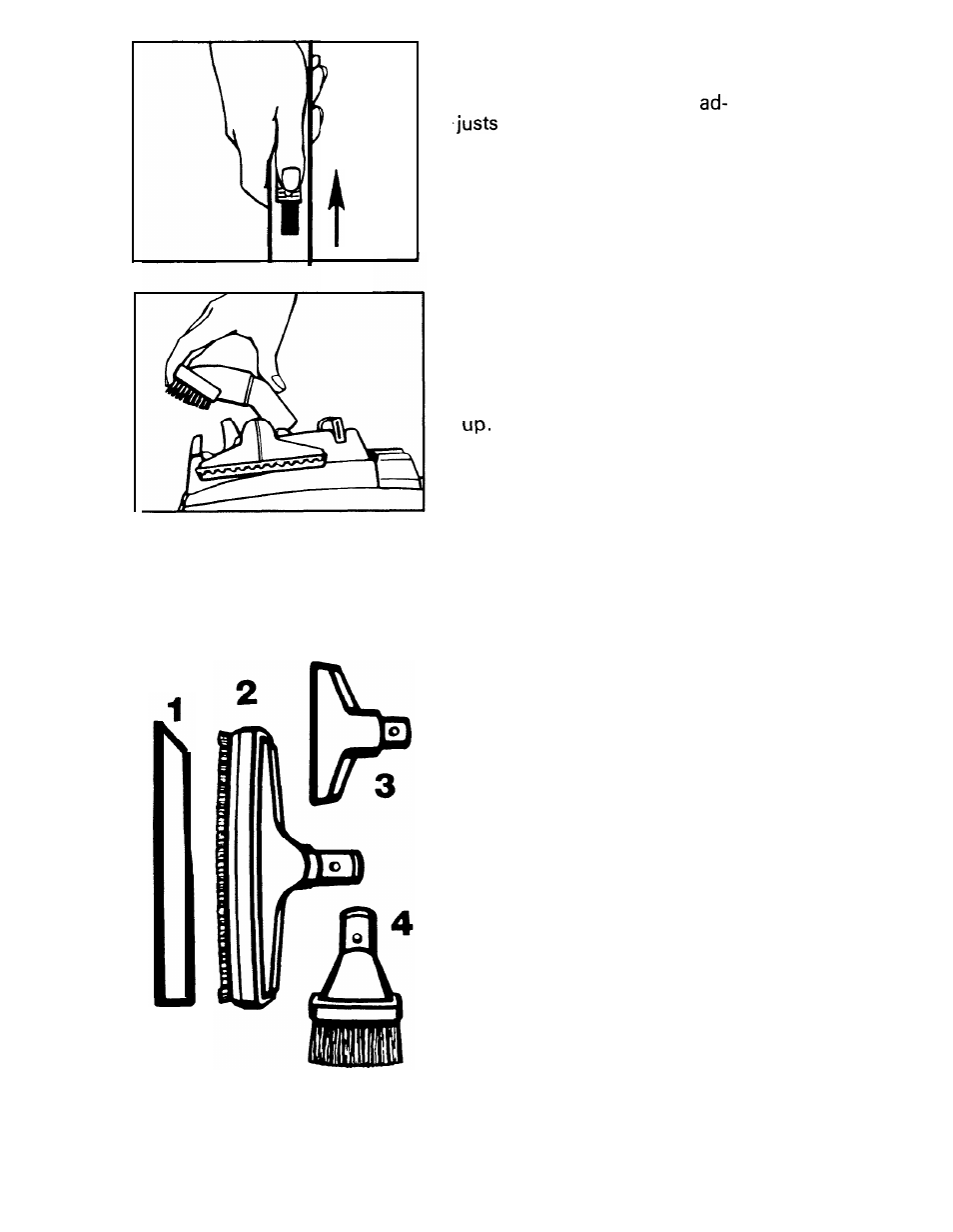 Cleaning tools, Automatic nozzle adjustment, Removing and replacing tools | Select the proper cleaning tool | Hoover S3239 User Manual | Page 11 / 25