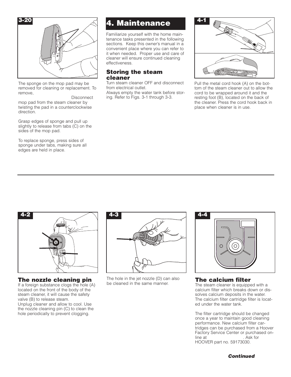 Maintenance | Hoover Steam cleaner User Manual | Page 7 / 9