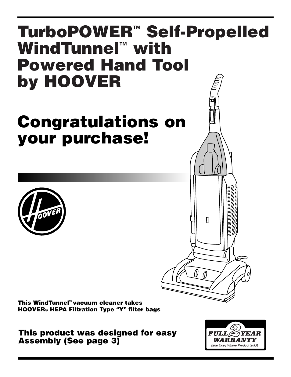 Hoover WindTunnel Self-Propelled Powered Hand Tool User Manual | 32 pages