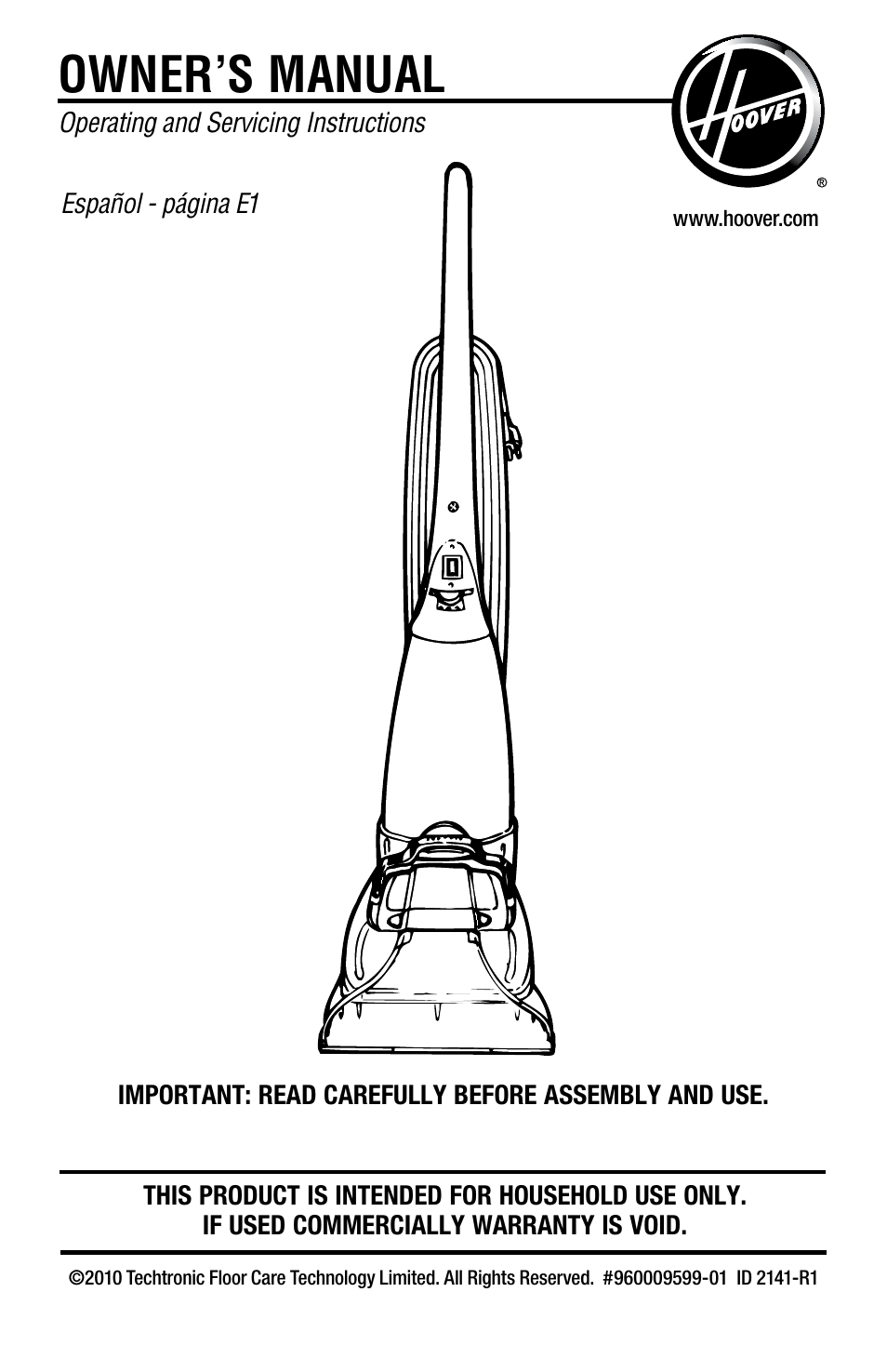 Hoover E1 User Manual | 38 pages