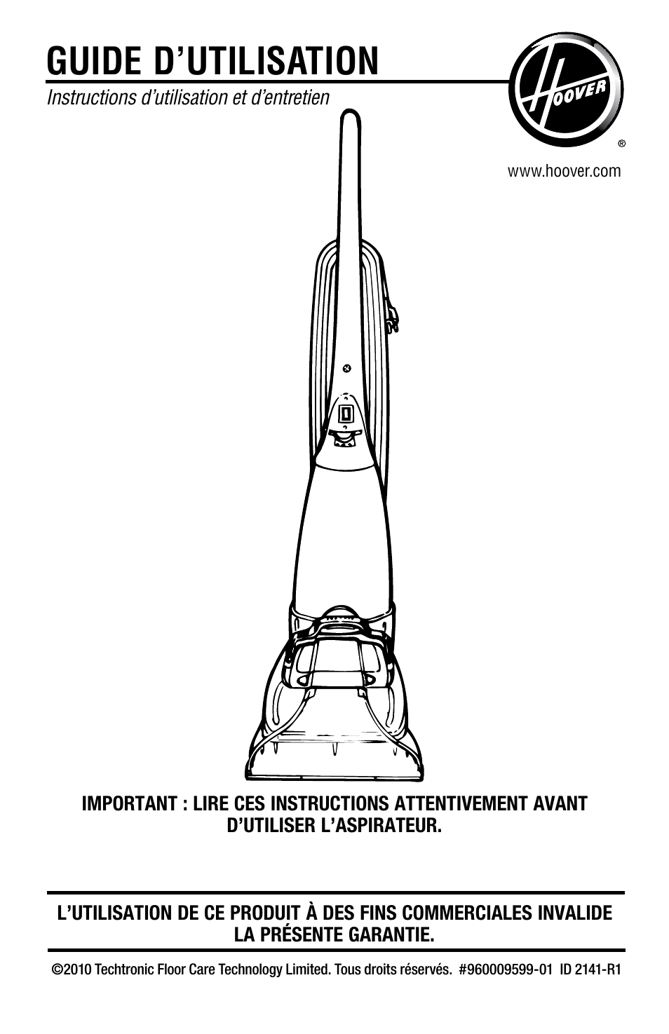 Guide d’utilisation | Hoover E1 User Manual | Page 26 / 38