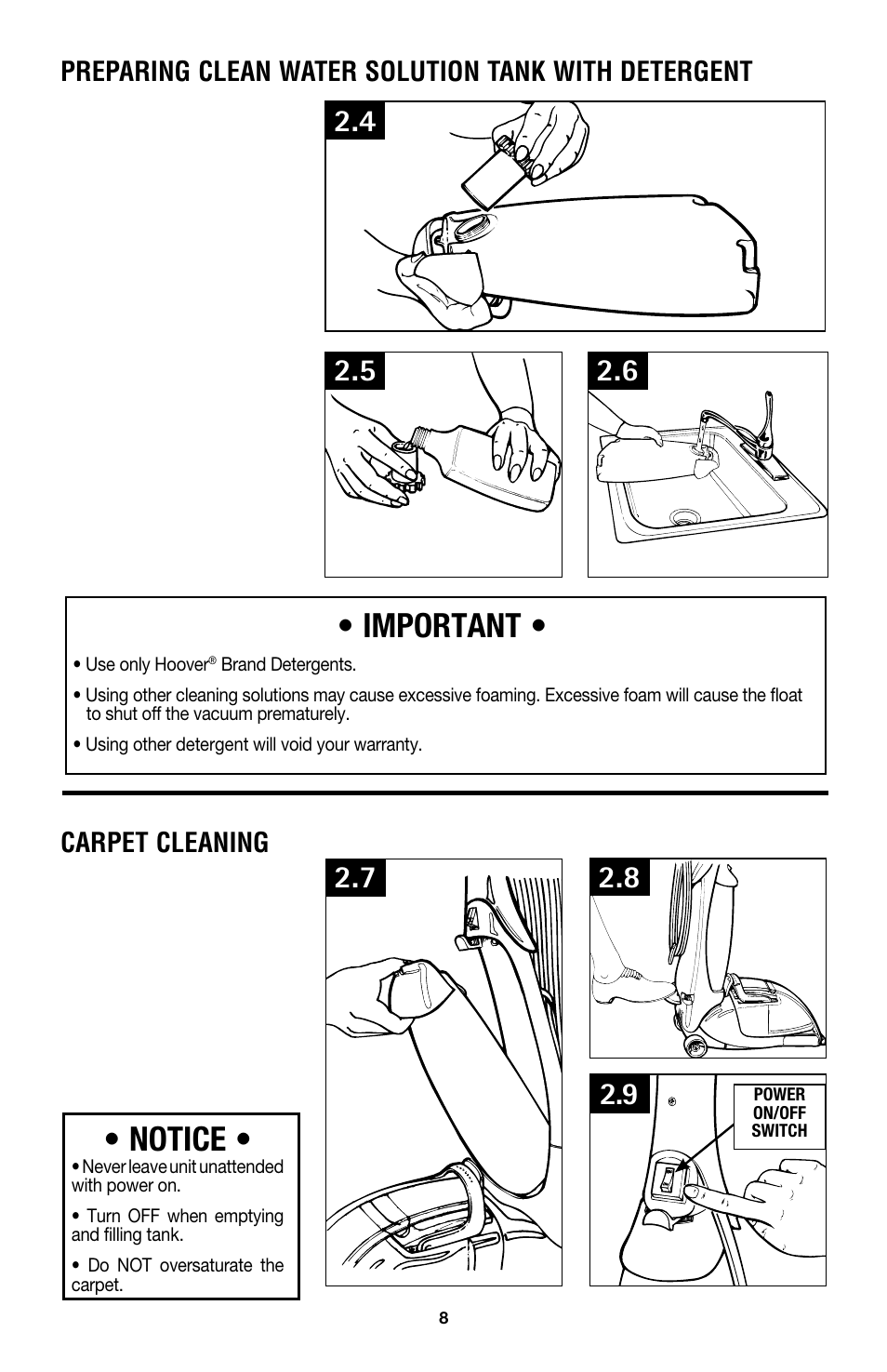 Important, Notice | Hoover E1 User Manual | Page 8 / 38