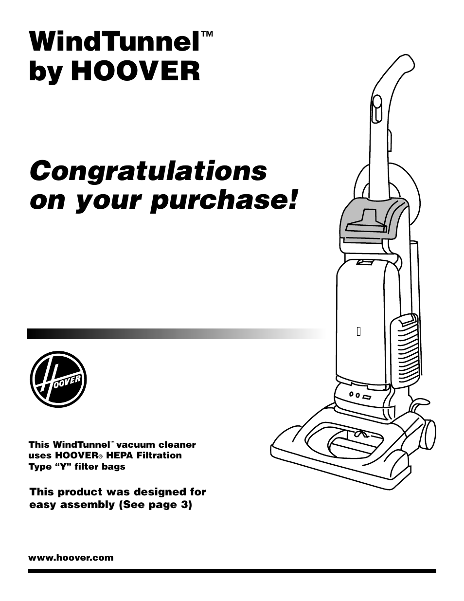 Hoover WindTunnel vacuum cleaner User Manual | 12 pages