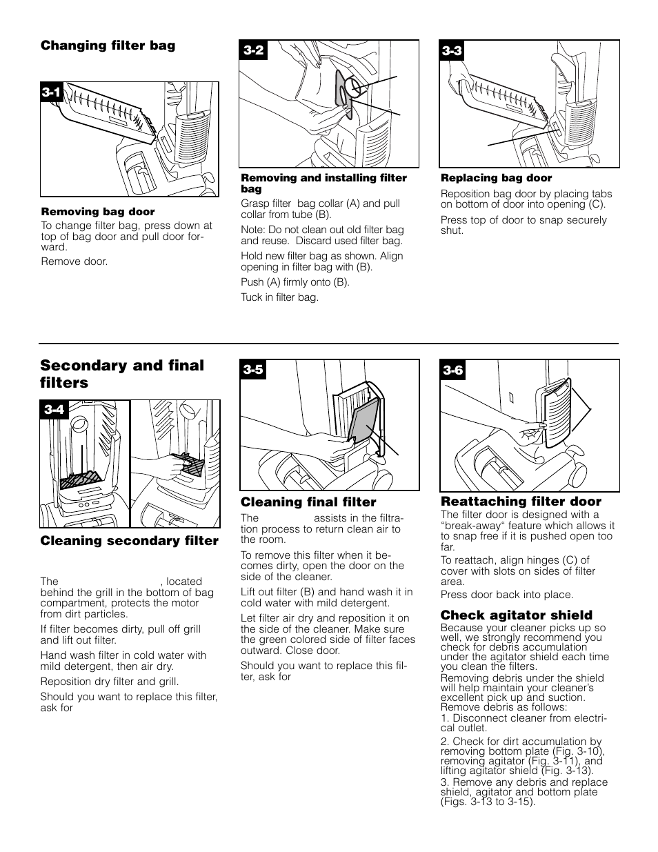 Secondary and final filters | Hoover WindTunnel vacuum cleaner User Manual | Page 9 / 12