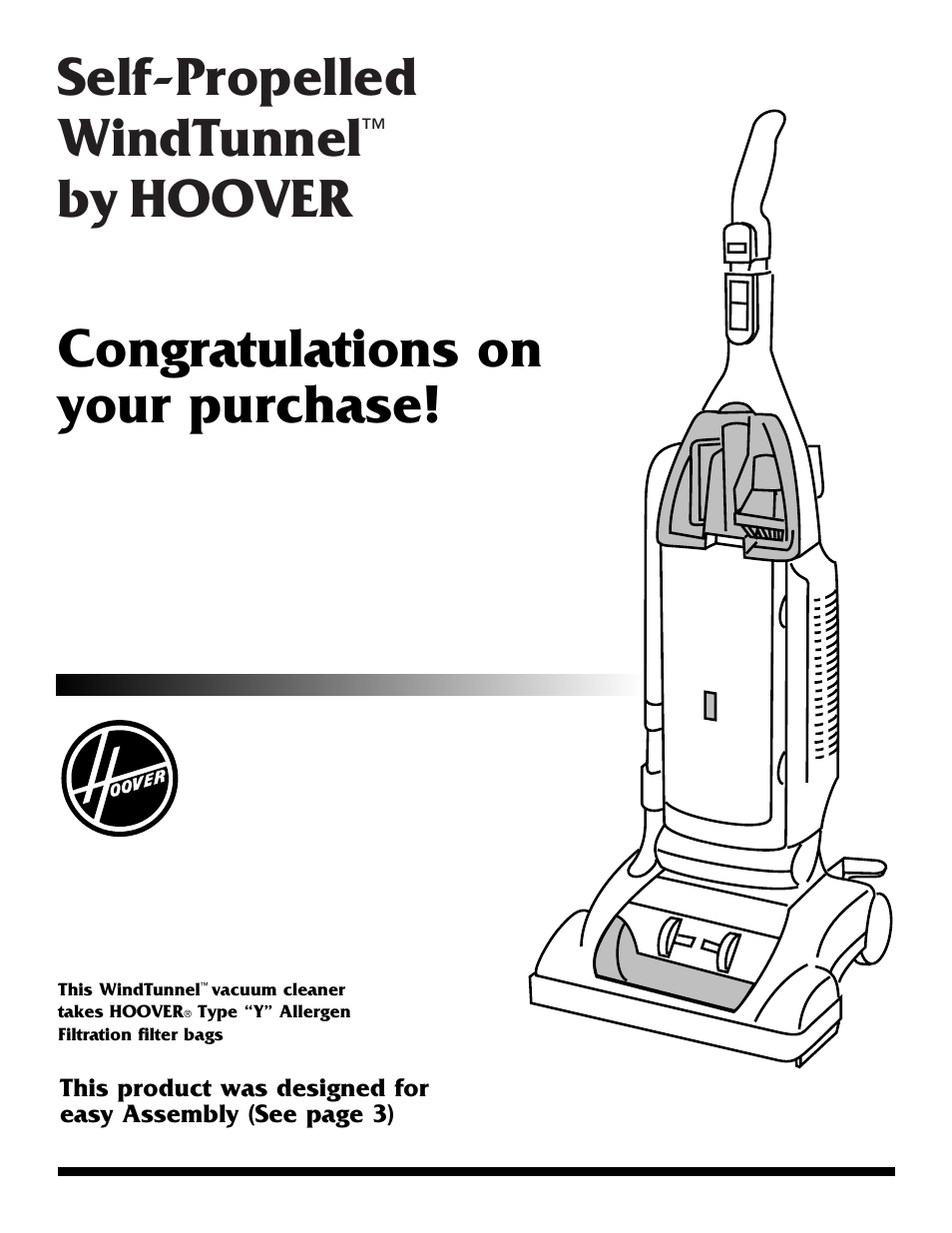 Hoover Self-Propelled WindTunnel Cleaner User Manual | 13 pages