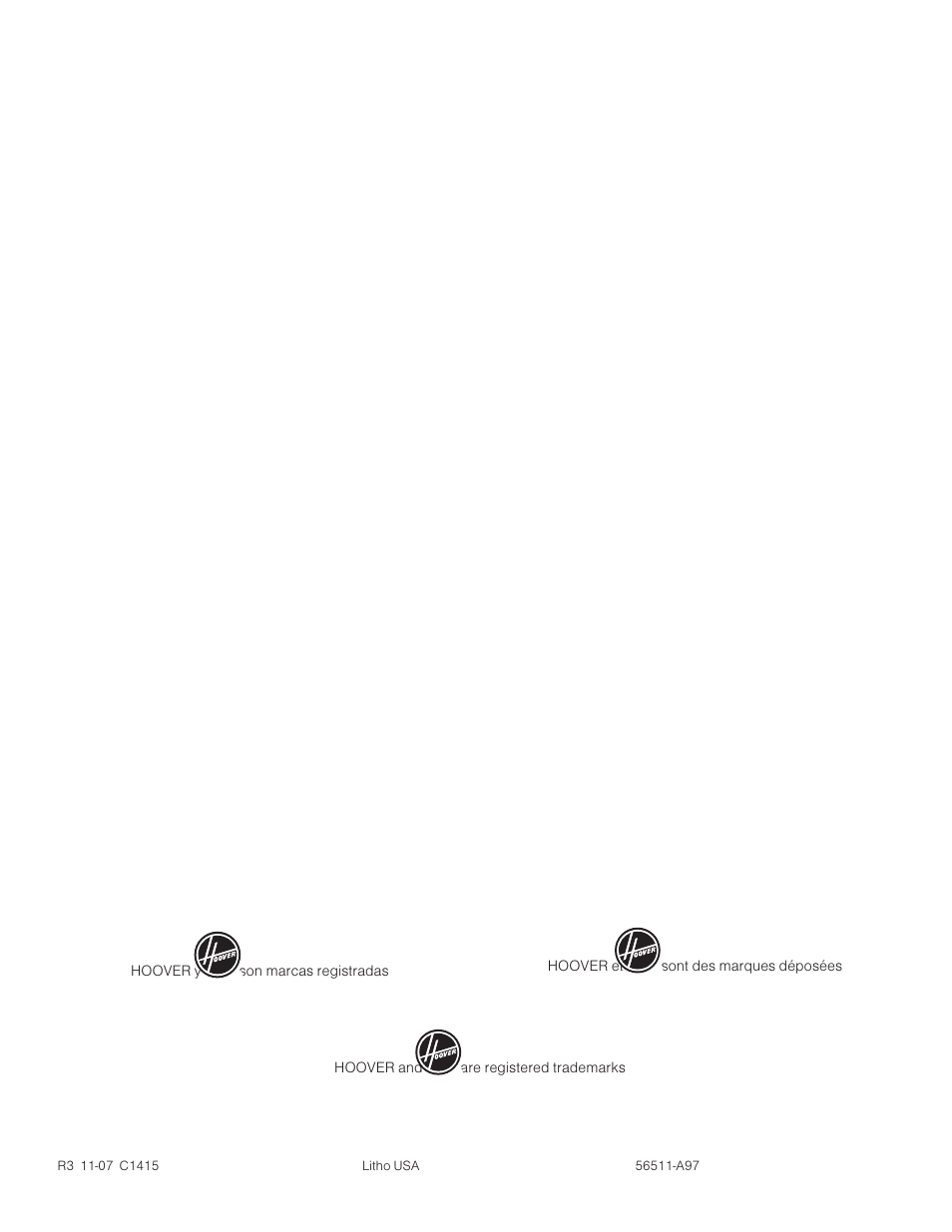 Hoover C1415 User Manual | Page 20 / 20