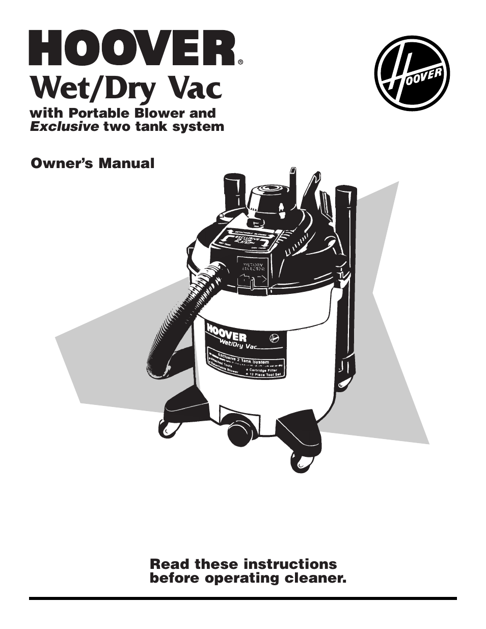 Hoover Wet/Dry Vac User Manual | 10 pages