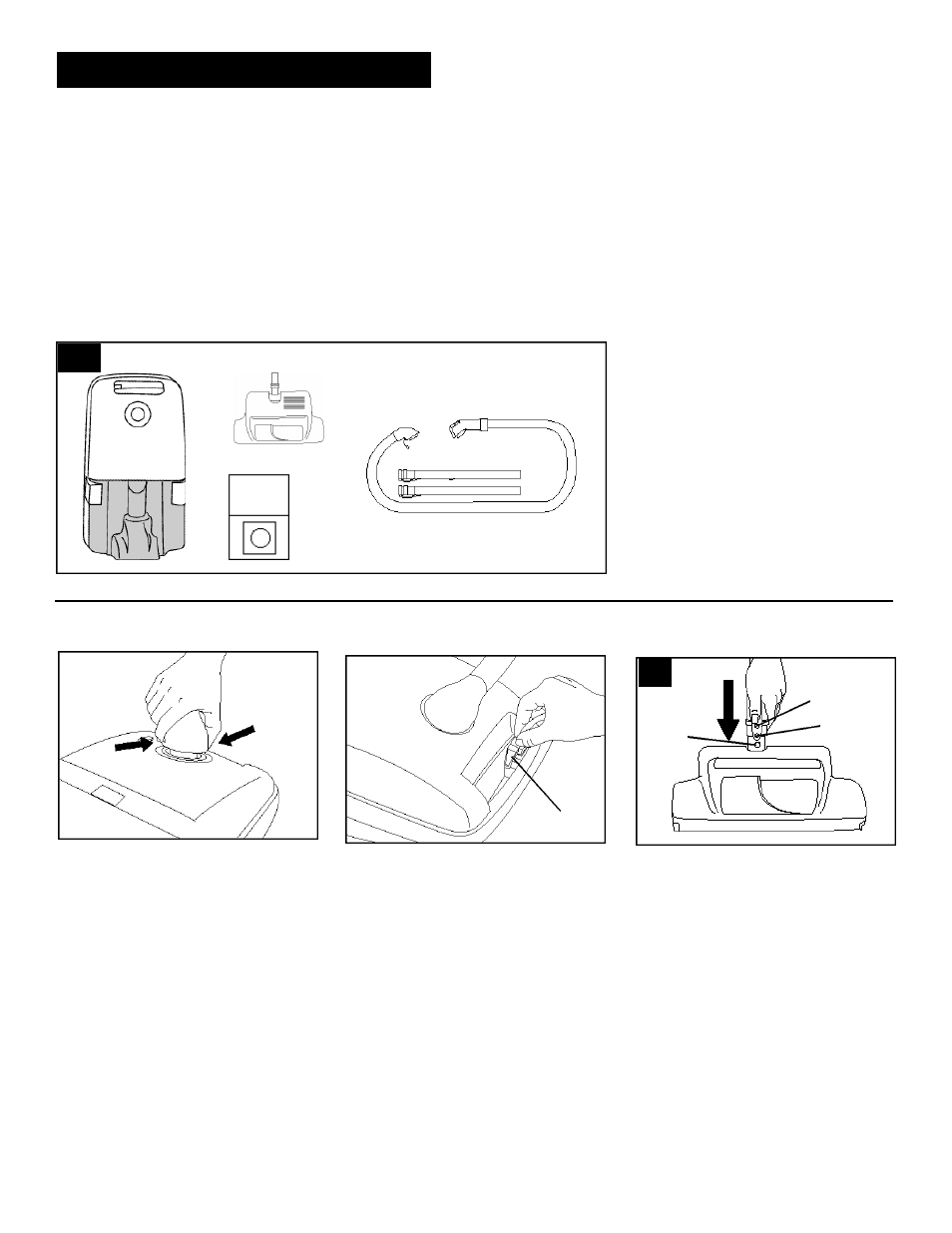 Assembling cleaner, Carton contents connect hose, wands and nozzle | Hoover WindTunnel Wind Tunnel Canister Cleaner with Powered Hand Tool User Manual | Page 3 / 14