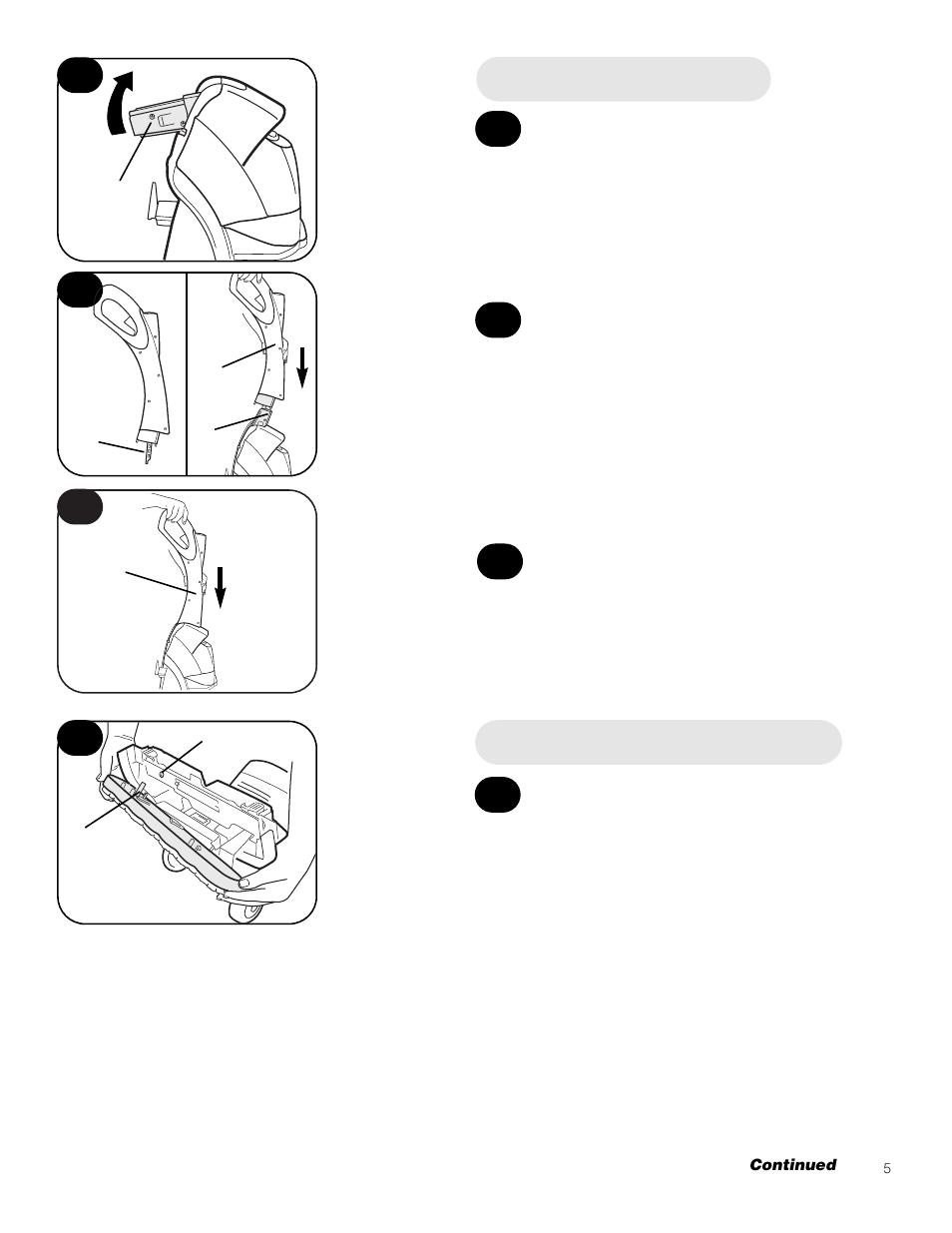 Assemble handle, Install brushes and nozzle | Hoover FloorMate Floor Mate SpinScrub Hard Floor Cleaner with portable tool kit User Manual | Page 5 / 20