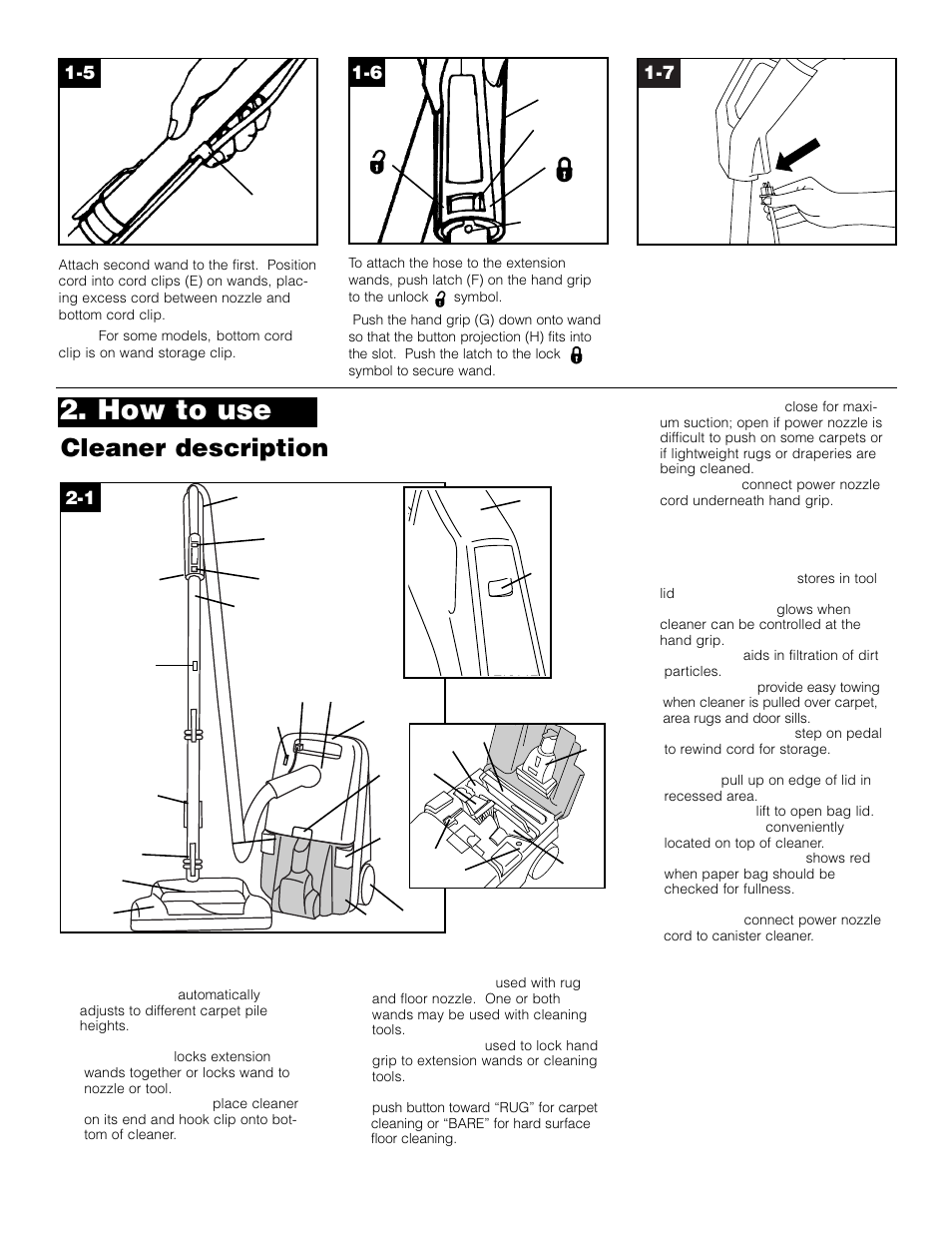 How to use, Cleaner description | Hoover S3621 User Manual | Page 4 / 14