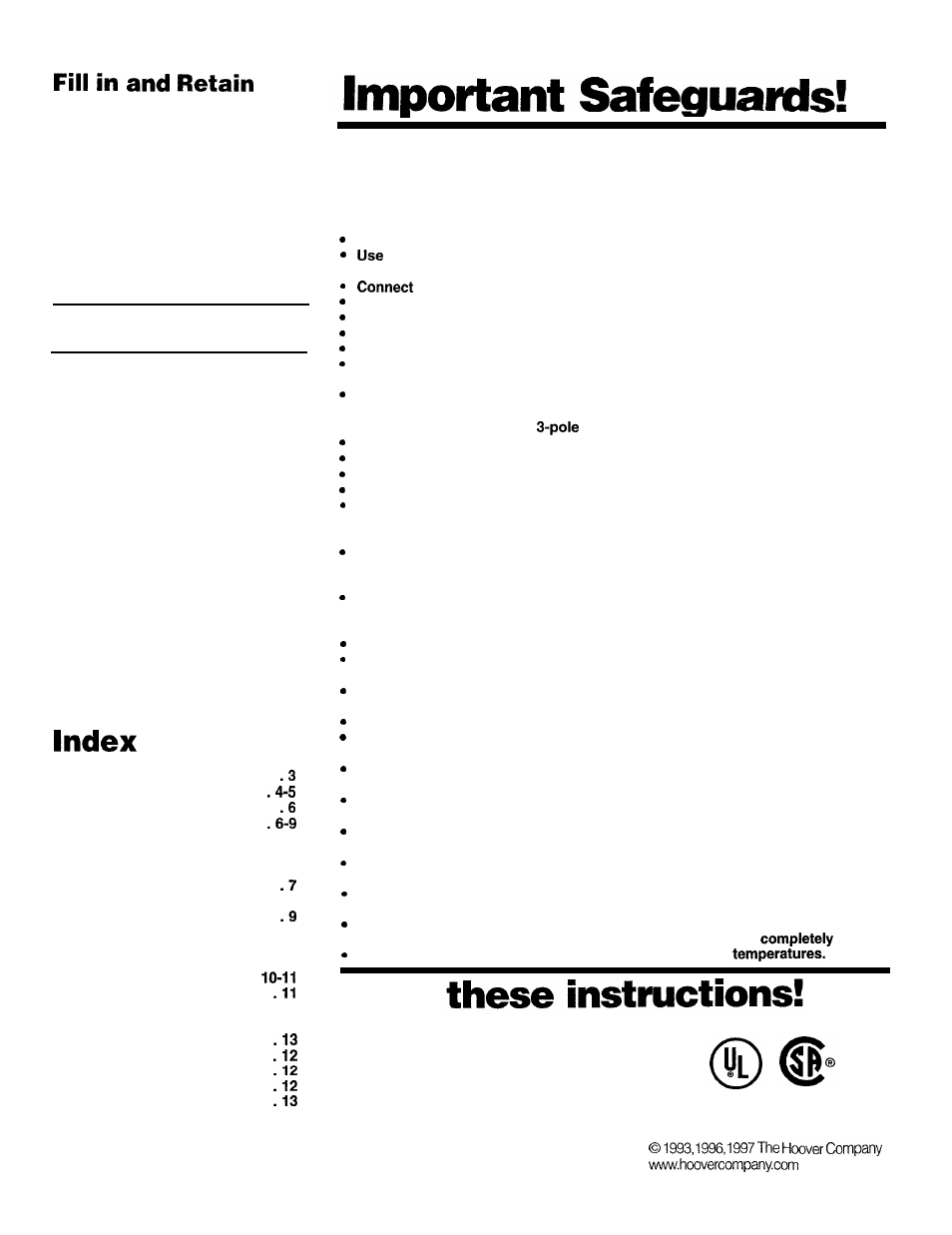 Warning, Save | Hoover Ultra Plus User Manual | Page 2 / 14