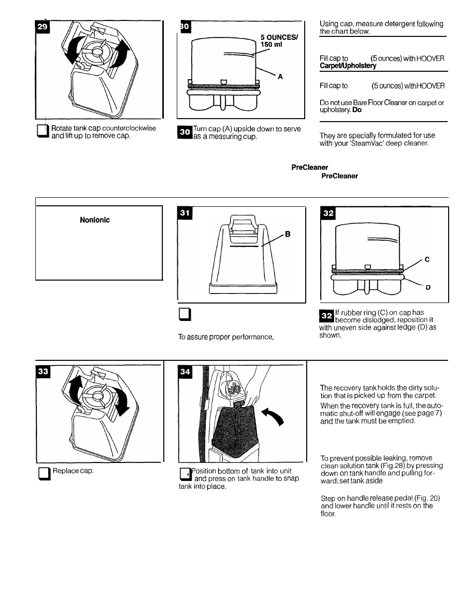 Recovery tank, How to empty | Hoover Ultra Plus User Manual | Page 8 / 14