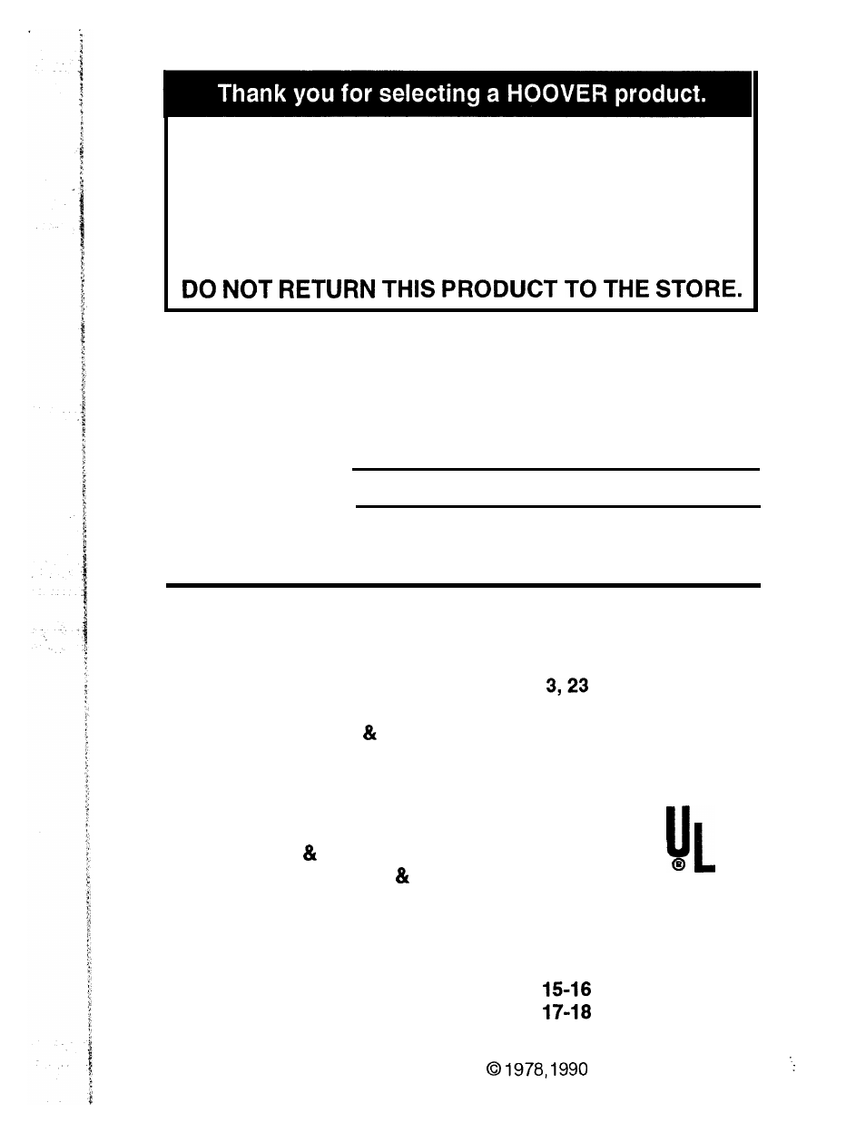 Save, Fill in and retain, Index | Hoover Shampoo- Polisher User Manual | Page 2 / 22