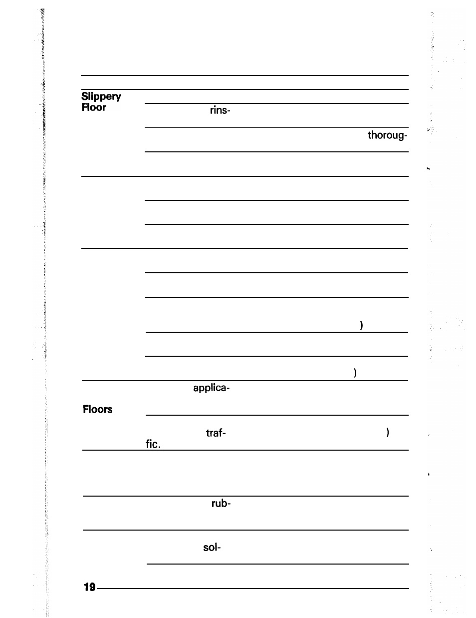 Floor care hints | Hoover Shampoo- Polisher User Manual | Page 21 / 22