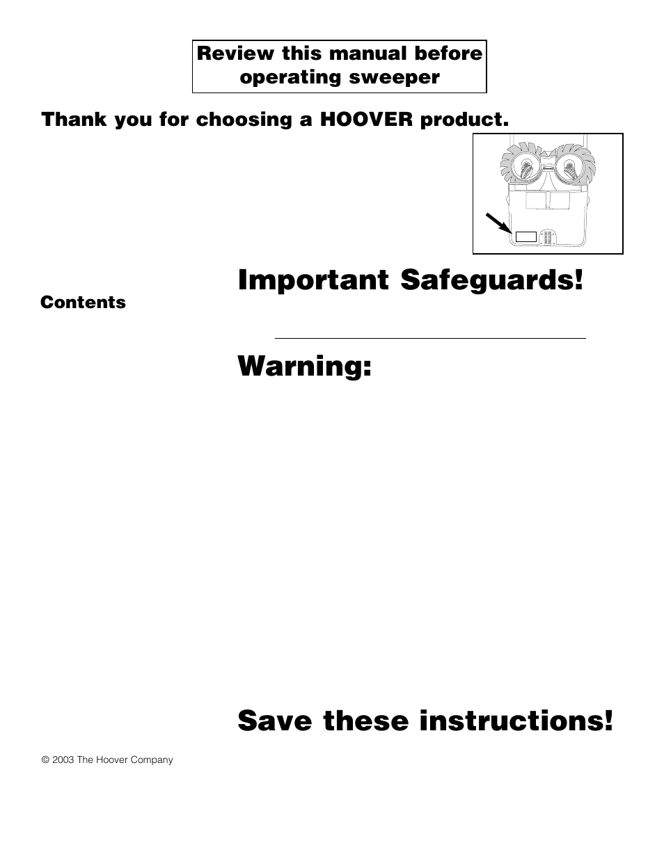 Hoover Outdoor Sweeper User Manual | Page 2 / 8