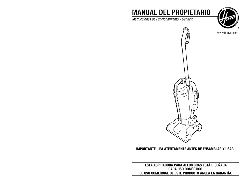 Manual del propietario | Hoover #960009657 User Manual | Page 15 / 22