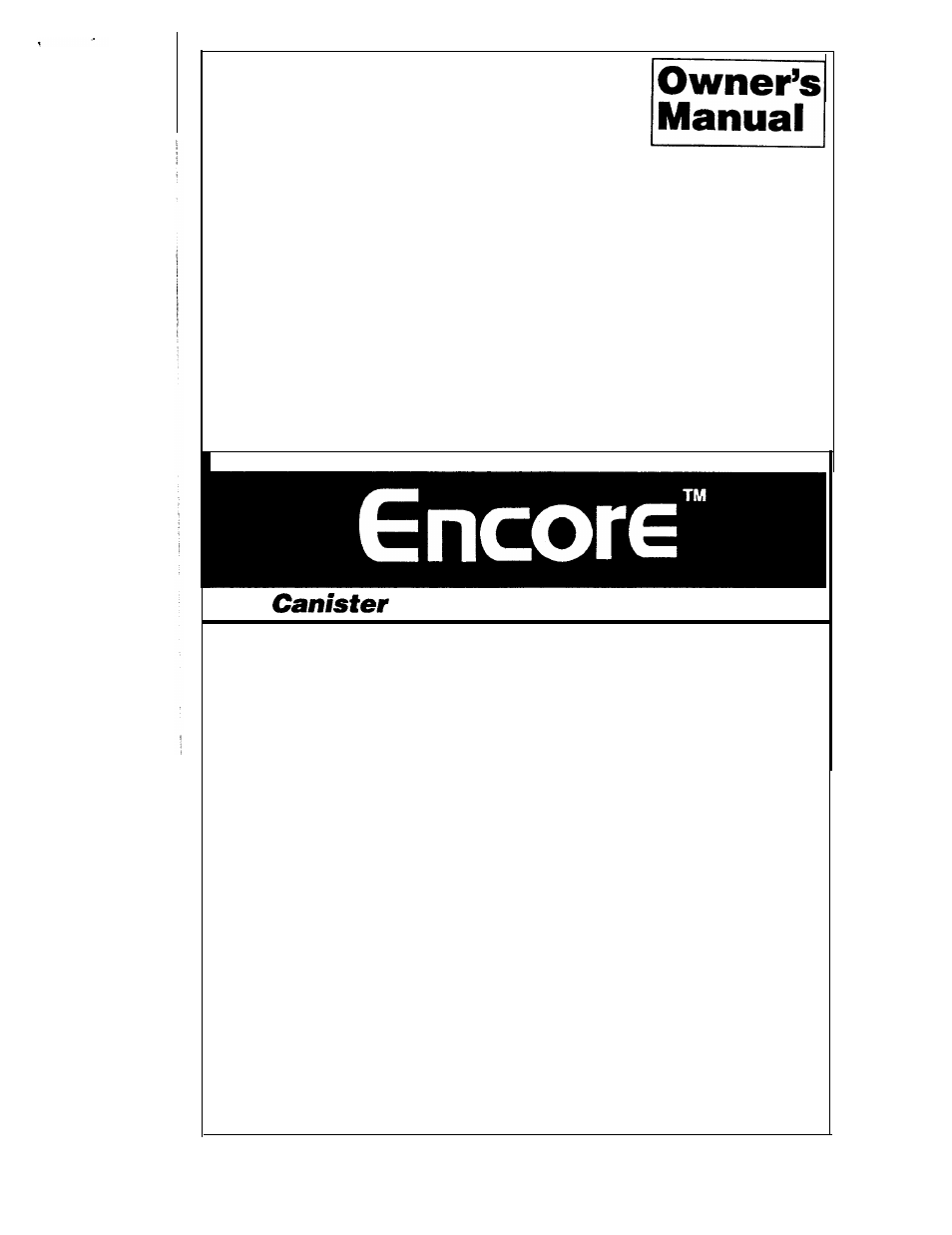 Hoover Encore Canisfer Cleaner with Power Nozzle User Manual | 20 pages