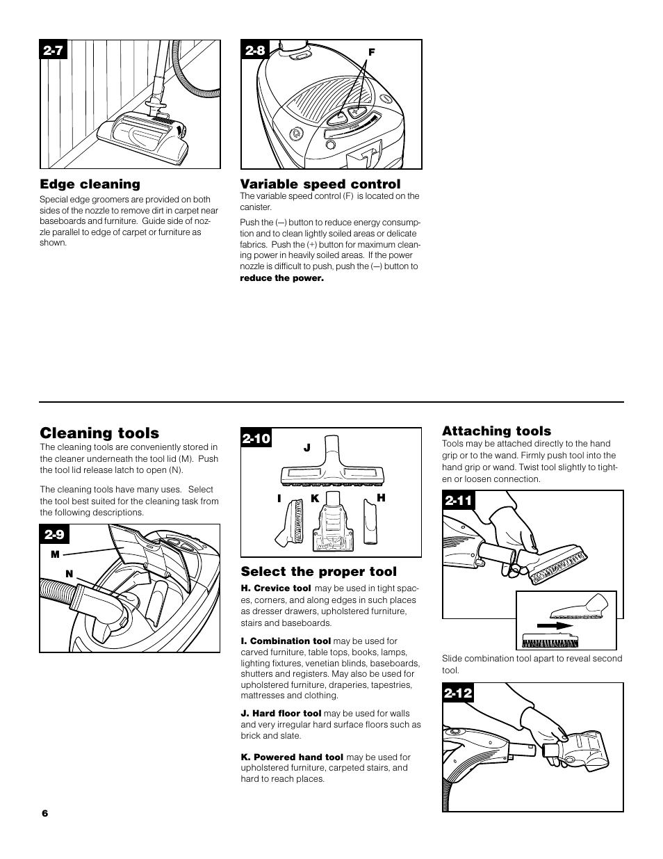 Cleaning tools | Hoover S3670 User Manual | Page 6 / 29