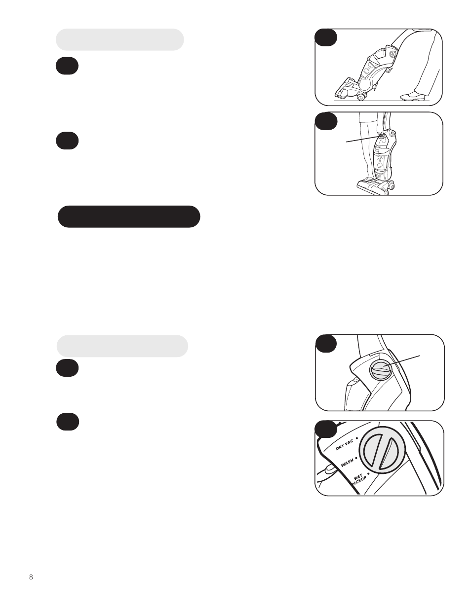 General operation, Mode selector dial, Transporting | Hoover 800 User Manual | Page 8 / 20