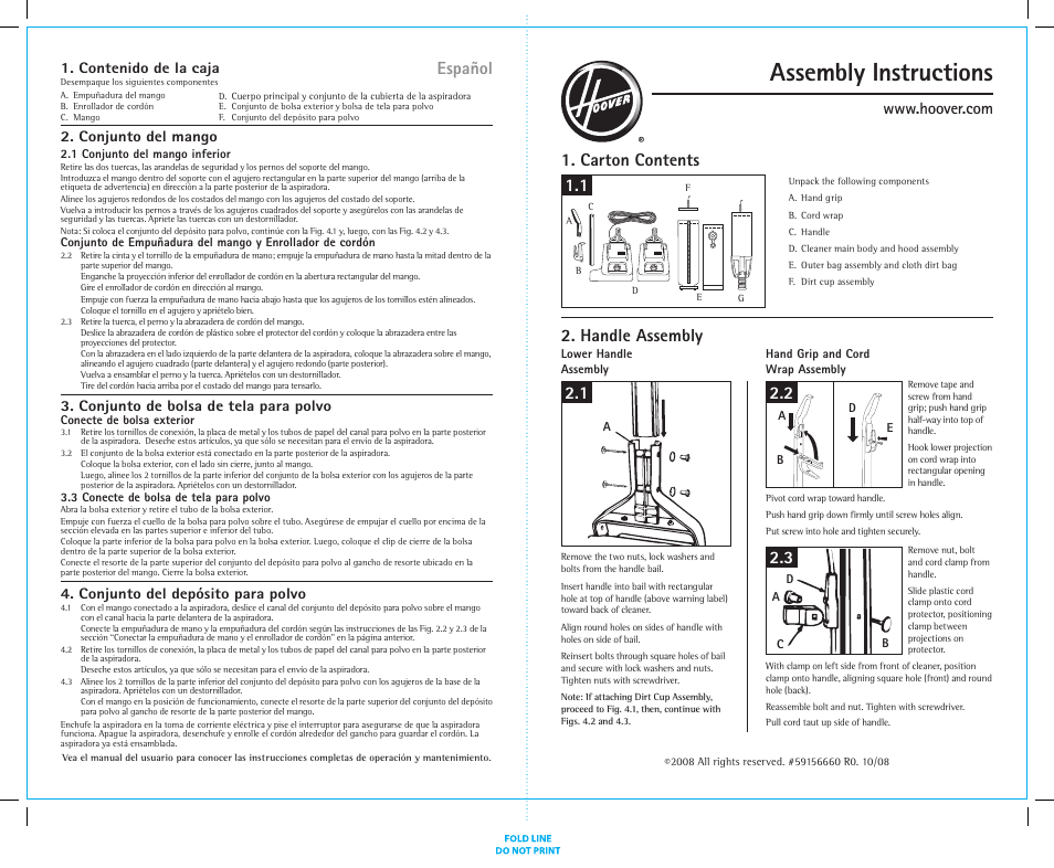 Hoover C1810010 User Manual | 2 pages