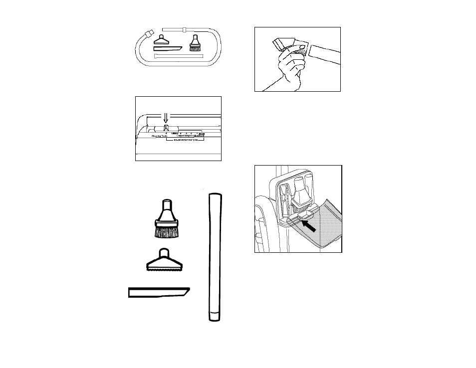 Cleaning tools, C. attach wand and tools, How to attach tool cover | How to clean tools, B. select proper cleaning tool, A. move nozzle control knob | Hoover Limited User Manual | Page 9 / 15