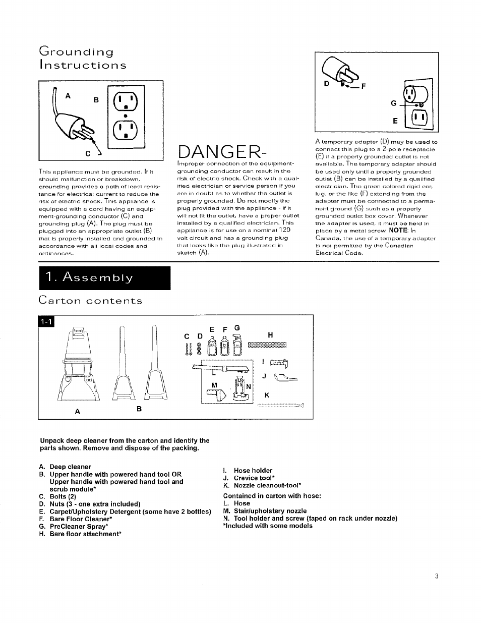 Danger, D g g g | Hoover 56518114 User Manual | Page 3 / 15