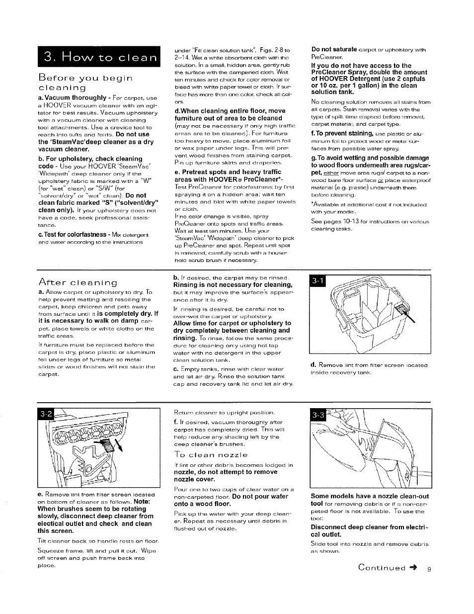 Before you begin cleaning, After cleaning | Hoover 56518114 User Manual | Page 9 / 15