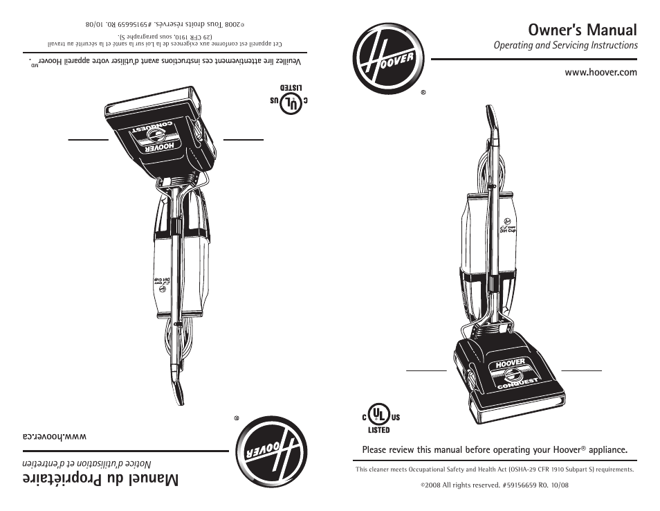 Hoover C1800010 User Manual | 16 pages