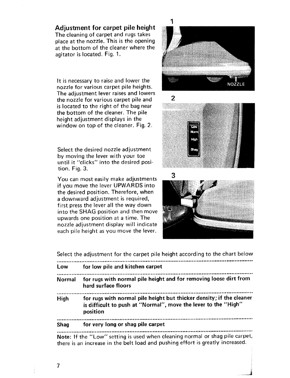 Adjustment for carpet pile height | Hoover CONVERTIBLE U4057 User Manual | Page 8 / 20