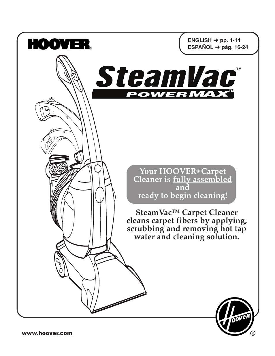 Hoover SteamVac Y Series User Manual | 28 pages