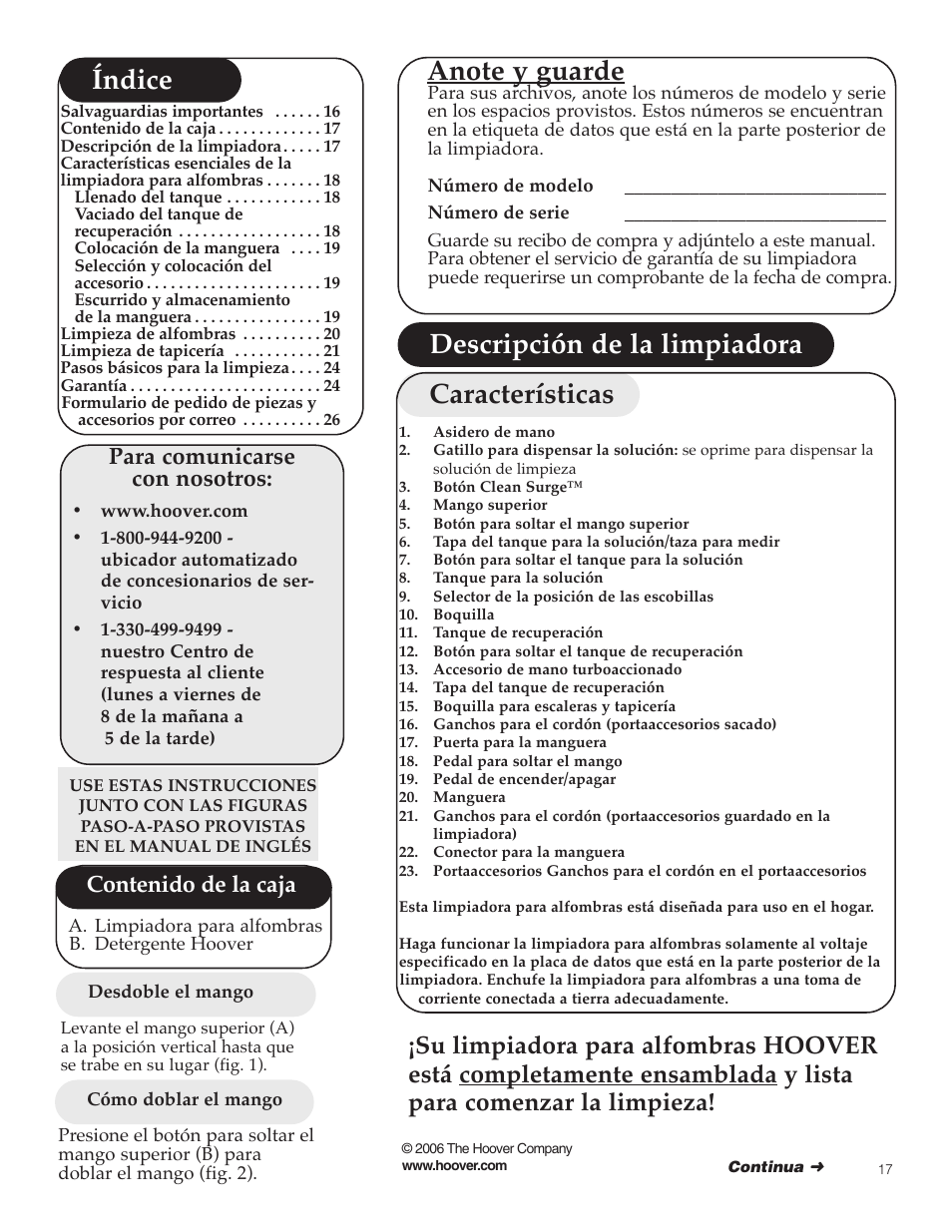 Hoover SteamVac Y Series User Manual | Page 17 / 28