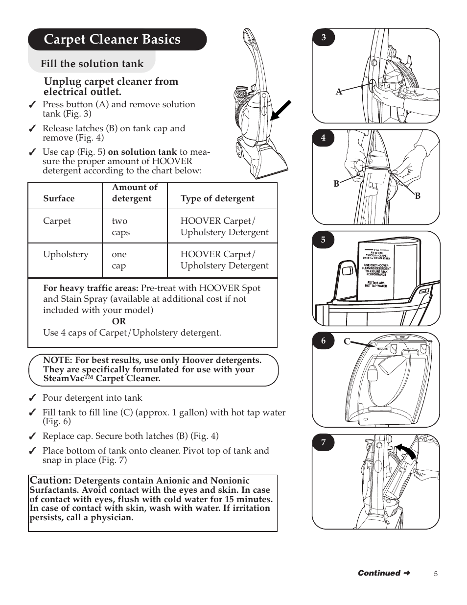 Carpet cleaner basics | Hoover SteamVac Y Series User Manual | Page 5 / 28