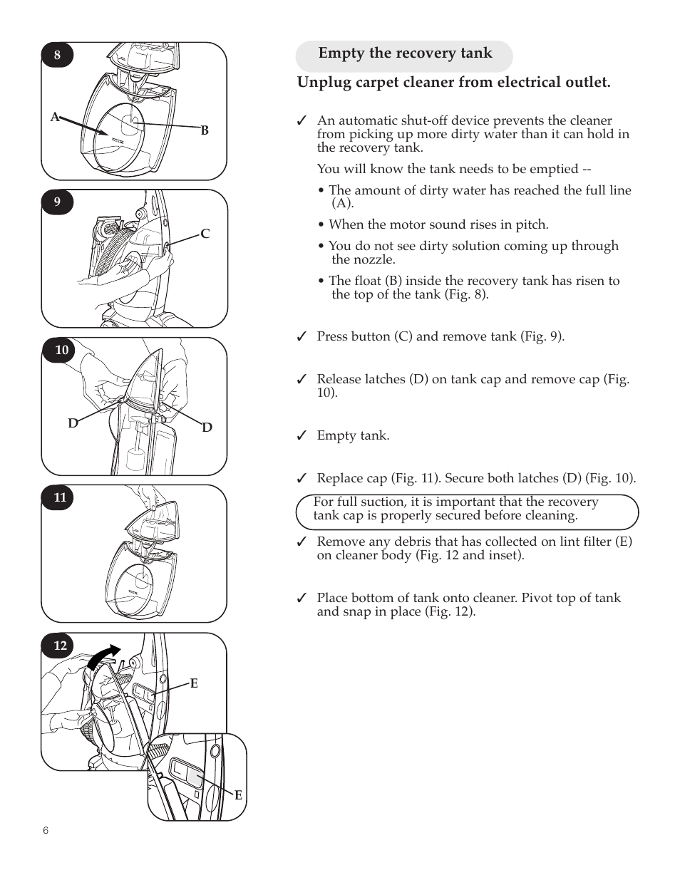 Hoover SteamVac Y Series User Manual | Page 6 / 28